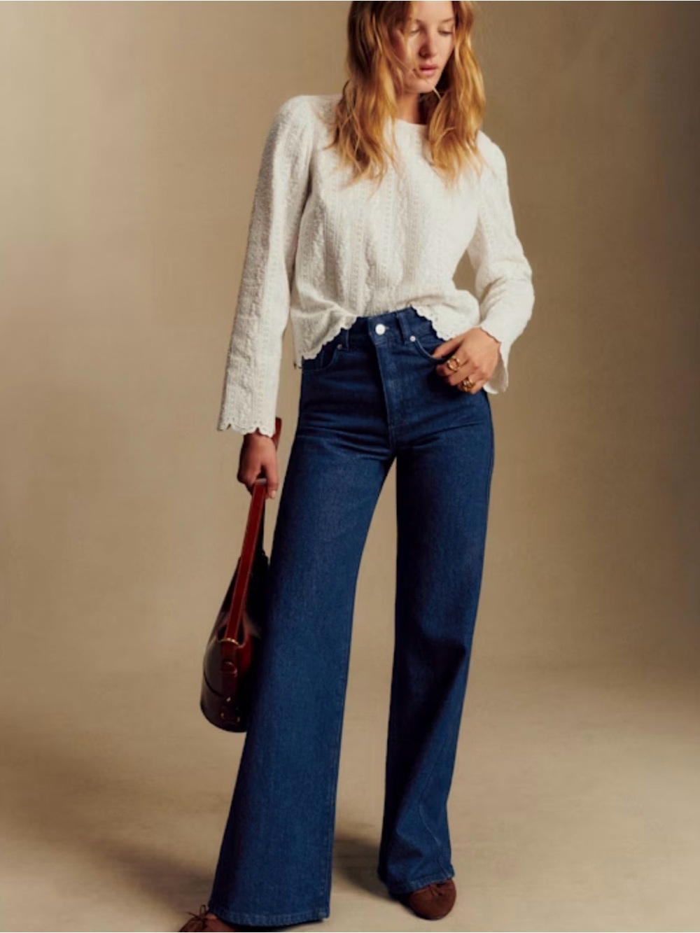 Sezane 70s Trousers Indigo Blue